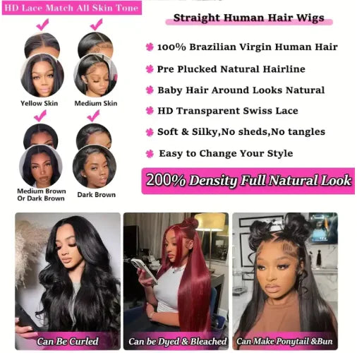 No Glue Wig Human Hair Pre Pull 13x4 HD Wave Lace Wig